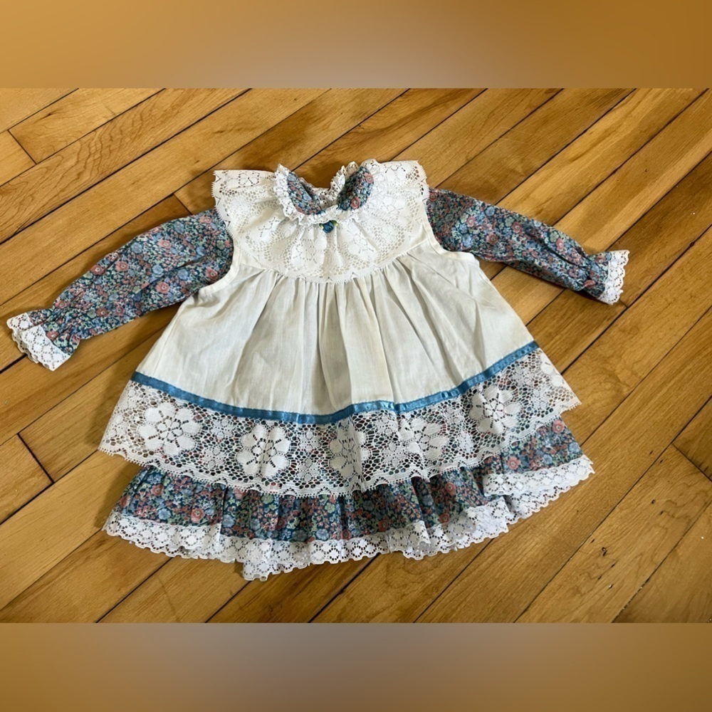 Bryan vintage‎ floral print lace infant dress